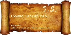 Thomka Stefánia névjegykártya